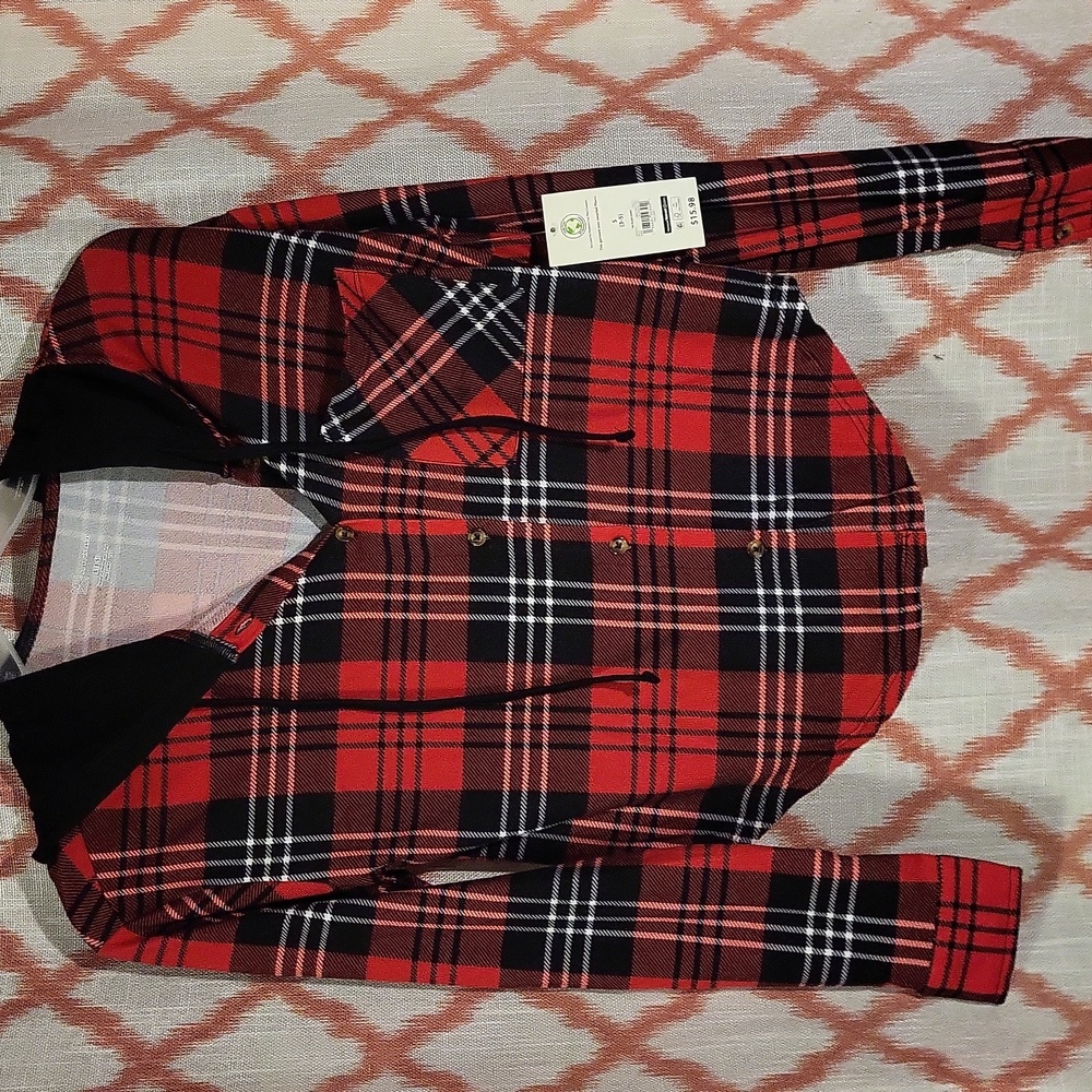 Women's Hooded Plaid Shirt
